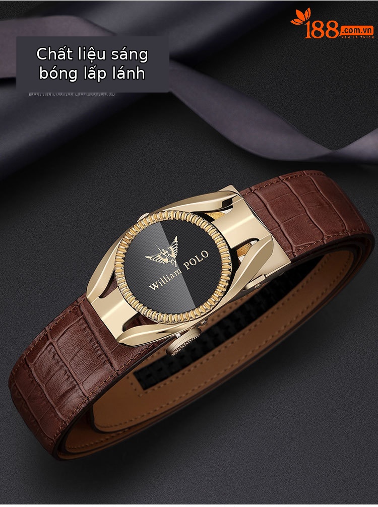 Thắt lưng da nam Emperor Paul khóa quay số da bò thương mại — 120cm, 130cm, 110cm, 125cm chi tiết 3