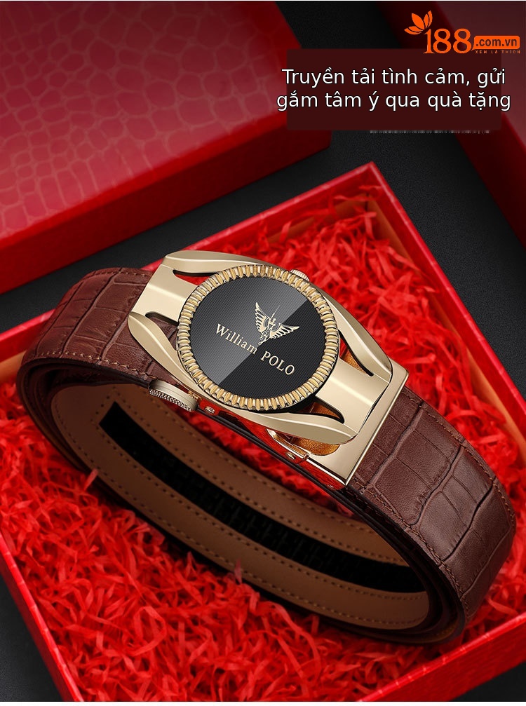 Thắt lưng da nam Emperor Paul khóa quay số da bò thương mại — 120cm, 130cm, 110cm, 125cm chi tiết 4