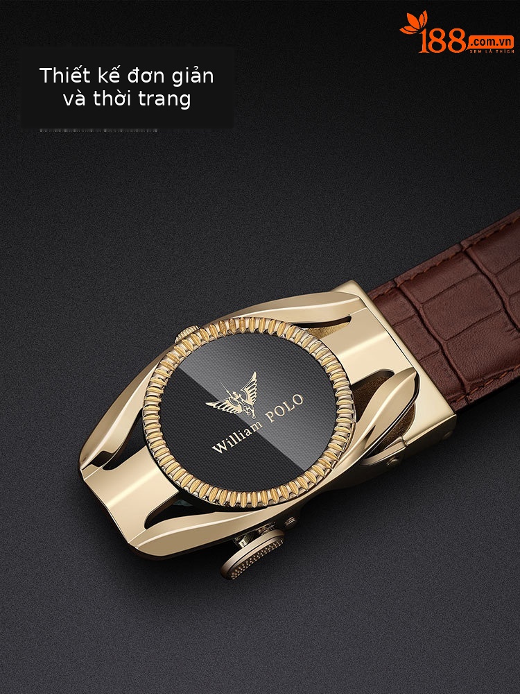 Thắt lưng da nam Emperor Paul khóa quay số da bò thương mại — 120cm, 130cm, 110cm, 125cm chi tiết 5