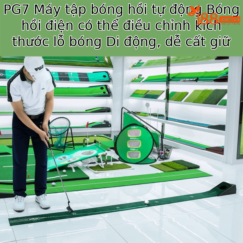 Bộ tập golf mini PGM có chức năng tự động trả bóng, kích thước 0,15x2,5 m, có thể điều chỉnh lỗ bóng — Máy tập mini TL030, TL030 Máy tập mini + putt + 6 quả bóng