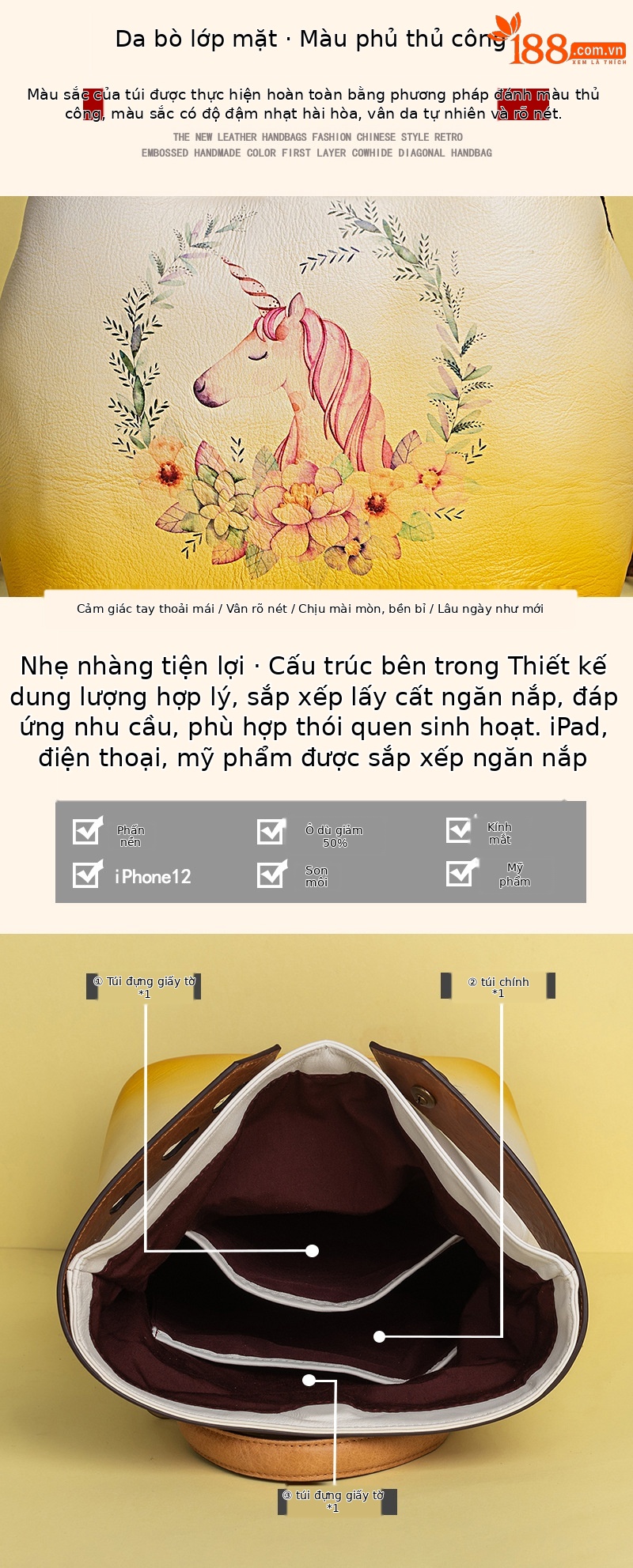 Ba lô da bò cổ điển đa năng phong cách doanh nhân — Vàng cổ điển, Nâu cổ điển, Xanh lá cổ điển chi tiết 5