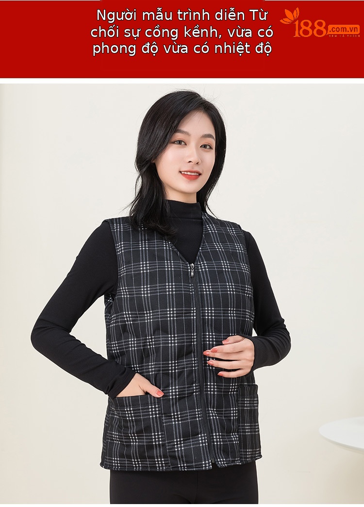 Áo phao lông vịt nữ dáng ngắn có lớp lót tháo rời — 61210 nữ chi tiết 6