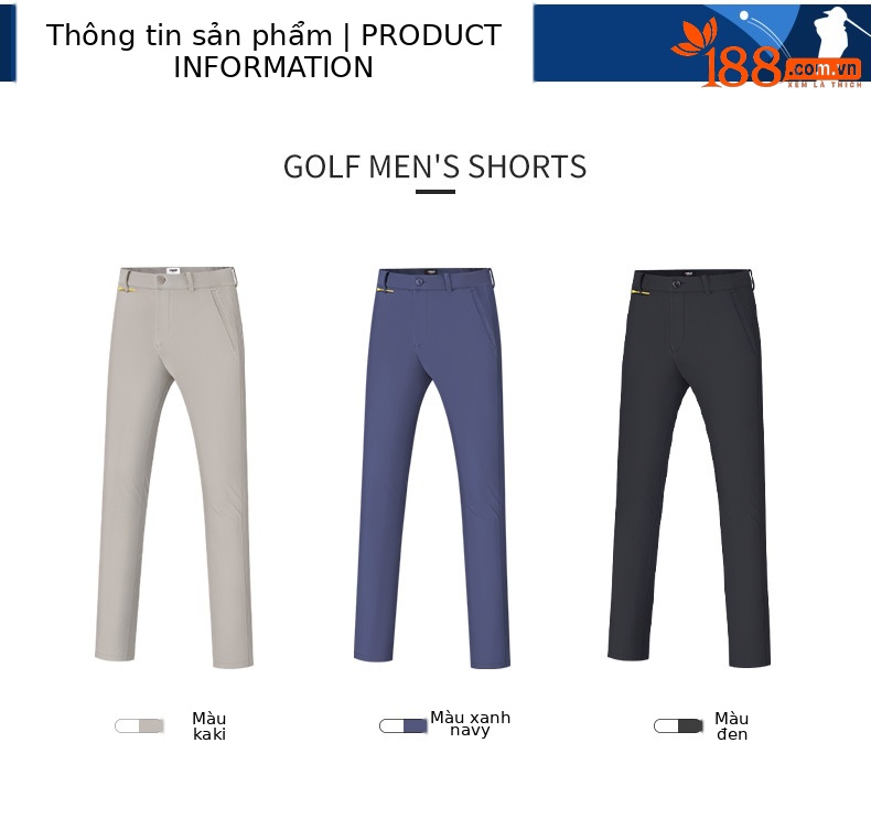 Quần golf nam dài lót nhung chống thấm nước PGM giữ ấm mùa thu đông — Quần kaki KUZ115-lót nhung, Quần đen KUZ115-lót nhung, KUZ115 quần màu xanh hải quân lót nhung chi tiết 4