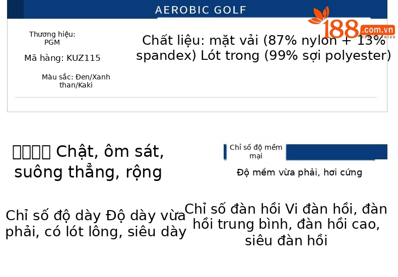 Quần golf nam dài lót nhung chống thấm nước PGM giữ ấm mùa thu đông — Quần kaki KUZ115-lót nhung, Quần đen KUZ115-lót nhung, KUZ115 quần màu xanh hải quân lót nhung chi tiết 5