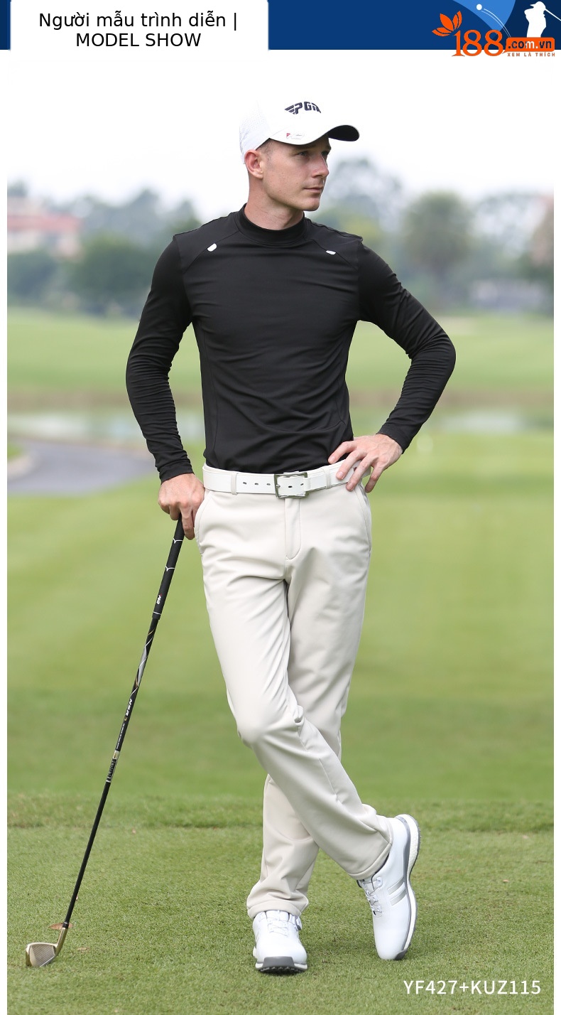 Quần golf nam dài lót nhung chống thấm nước PGM giữ ấm mùa thu đông — Quần kaki KUZ115-lót nhung, Quần đen KUZ115-lót nhung, KUZ115 quần màu xanh hải quân lót nhung chi tiết 6