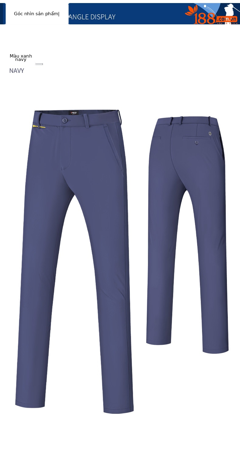 Quần golf nam dài lót nhung chống thấm nước PGM giữ ấm mùa thu đông — Quần kaki KUZ115-lót nhung, Quần đen KUZ115-lót nhung, KUZ115 quần màu xanh hải quân lót nhung chi tiết 12