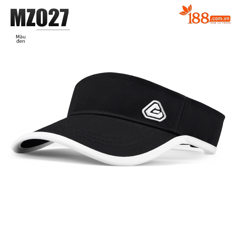 Mũ golf không đỉnh PGMgofl che nắng thấm mồ hôi điều chỉnh kích thước — MZ027-Màu đen, MZ027-màu trắng