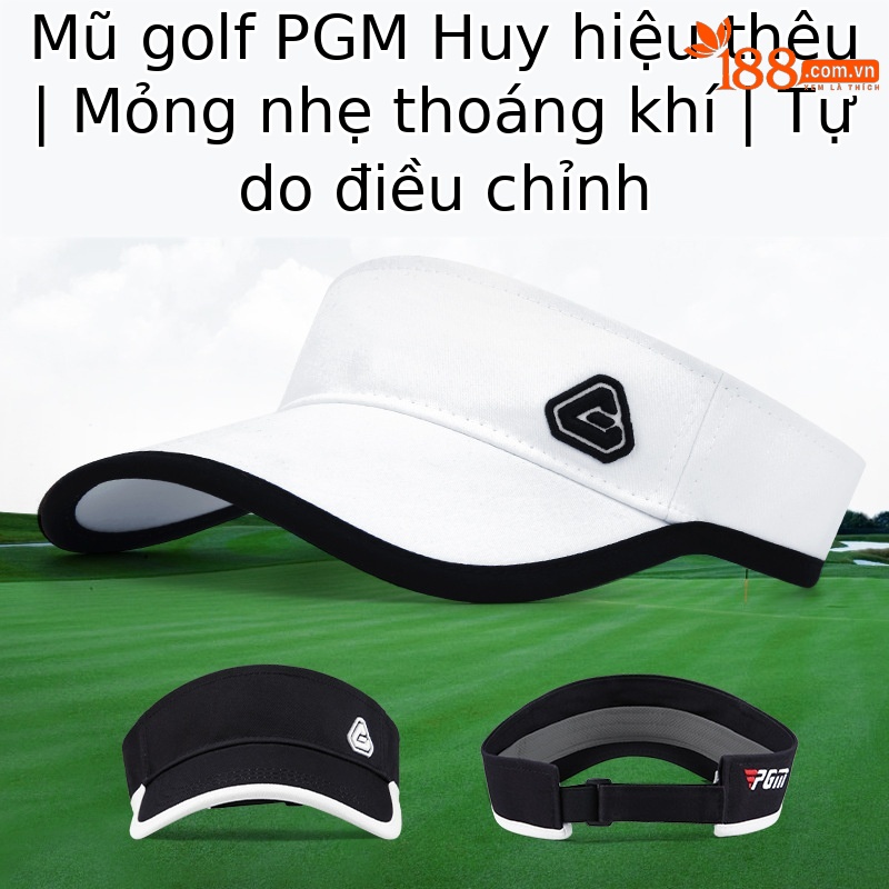 Mũ golf không đỉnh PGMgofl che nắng thấm mồ hôi điều chỉnh kích thước — MZ027-Màu đen, MZ027-màu trắng