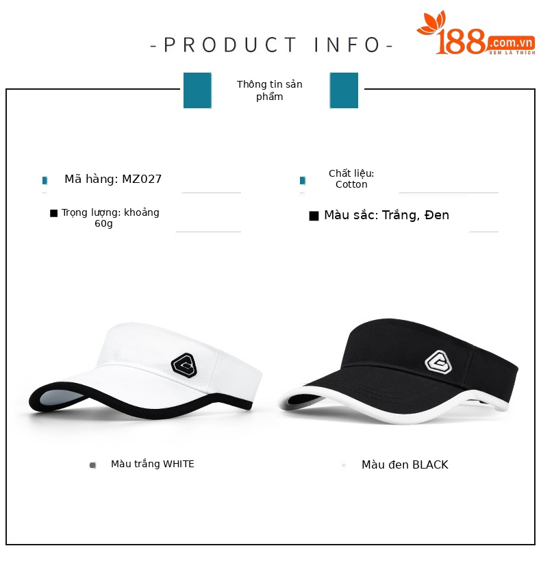 Mũ golf không đỉnh PGMgofl che nắng thấm mồ hôi điều chỉnh kích thước — MZ027-Màu đen, MZ027-màu trắng chi tiết 2