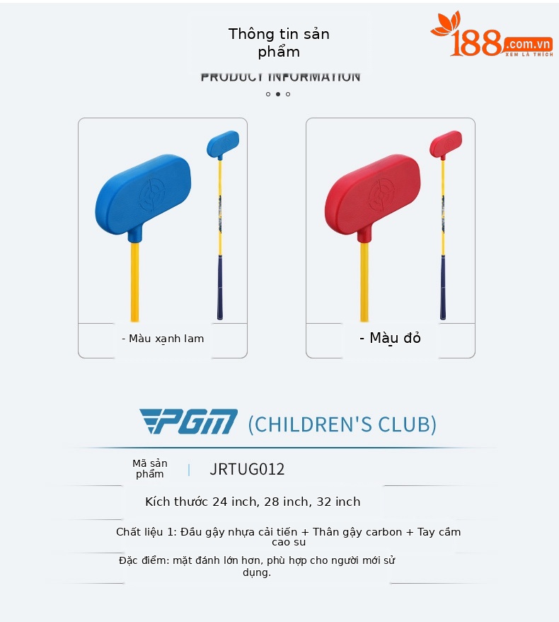 Gậy golf trẻ em PGM đầu nhựa lớn cho bé tập — JRTUG012-115 Đỏ-135, JRTUG012-135 Đỏ-150, JRTUG012-màu đỏ 150 trở lên, JRTUG012-Màu Xanh 115-135 chi tiết 7