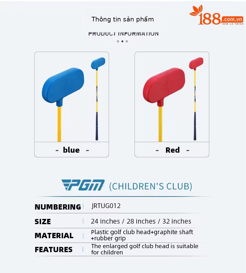 Gậy golf trẻ em PGM đầu nhựa lớn cho bé tập — JRTUG012-115 Đỏ-135, JRTUG012-135 Đỏ-150, JRTUG012-màu đỏ 150 trở lên, JRTUG012-Màu Xanh 115-135 chi tiết 25