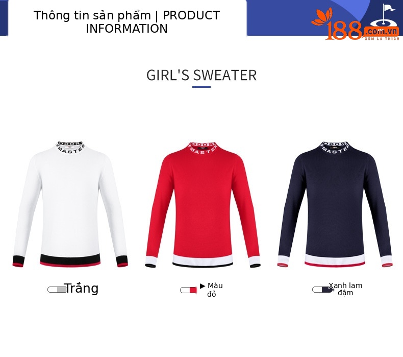 Áo len cổ tròn dài tay bé gái PGM – giữ ấm lông cừu, dày dặn mùa đông — YF449-Trắng hồng xanh, YF448-màu xanh nước biển, YF449-Đỏ Trắng Xanh Navy, YF448-màu trắng chi tiết 17