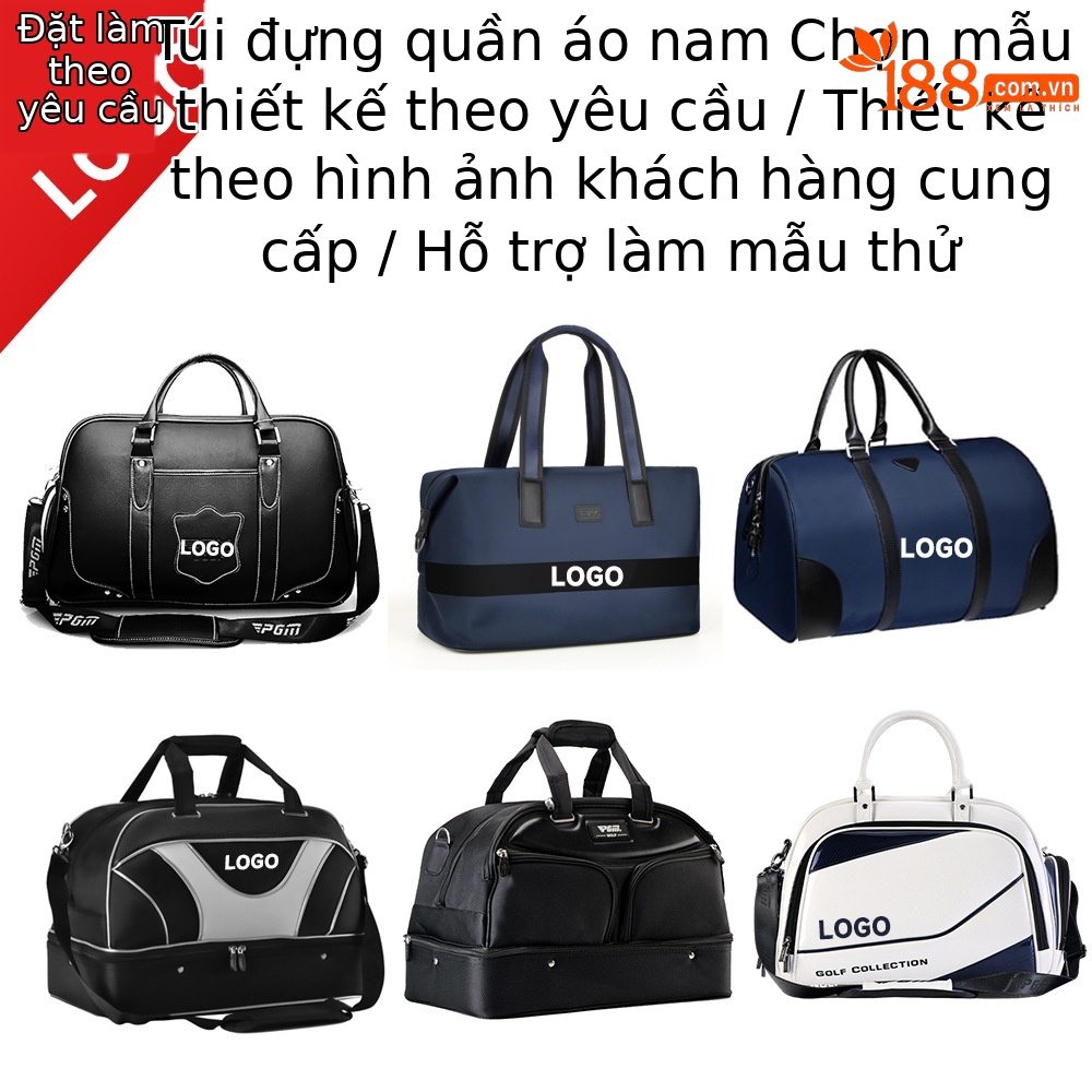 Túi đựng quần áo golf PGM hai lớp dung tích lớn, chống nước, kích thước 25x30x48 cm — Túi Đựng Quần Áo da YWB021, YWB024-Túi quần áo không thấm nước màu xanh, YWB024-Túi quần áo không thấm nước màu đen, YWB036-Túi đựng đồ PU pha lê đen trắng