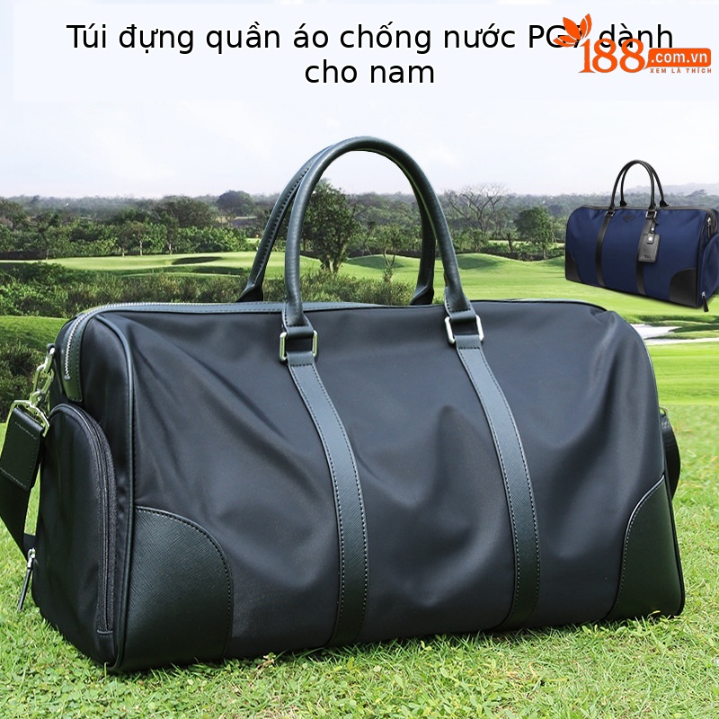 Túi đựng quần áo golf PGM hai lớp dung tích lớn, chống nước, kích thước 25x30x48 cm — Túi Đựng Quần Áo da YWB021, YWB024-Túi quần áo không thấm nước màu xanh, YWB024-Túi quần áo không thấm nước màu đen, YWB036-Túi đựng đồ PU pha lê đen trắng