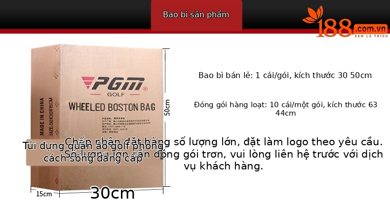 Túi đựng quần áo golf PGM hai lớp dung tích lớn, chống nước, kích thước 25x30x48 cm — Túi Đựng Quần Áo da YWB021, YWB024-Túi quần áo không thấm nước màu xanh, YWB024-Túi quần áo không thấm nước màu đen, YWB036-Túi đựng đồ PU pha lê đen trắng chi tiết 8