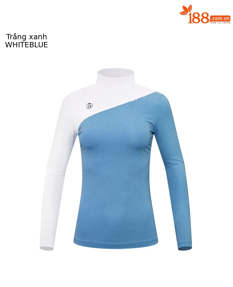 Áo thun dài tay golf nữ co giãn giữ ấm mùa thu đông — YF447-Trắng Đỏ gai Xám, YF447-Trắng Tím, YF447-màu xanh trắng chi tiết 16