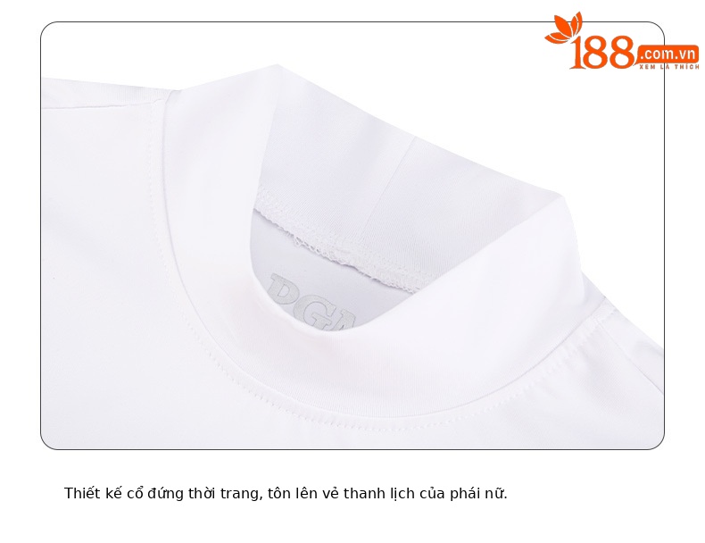 Áo thun dài tay golf nữ co giãn giữ ấm mùa thu đông — YF447-Trắng Đỏ gai Xám, YF447-Trắng Tím, YF447-màu xanh trắng chi tiết 20