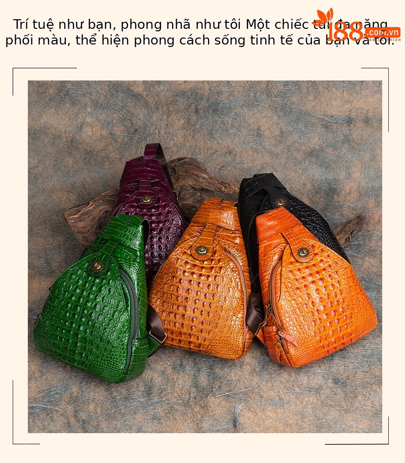 Ba lô da bò cao cấp dập nổi vân cá sấu phong cách retro — Màu đen chi tiết 4