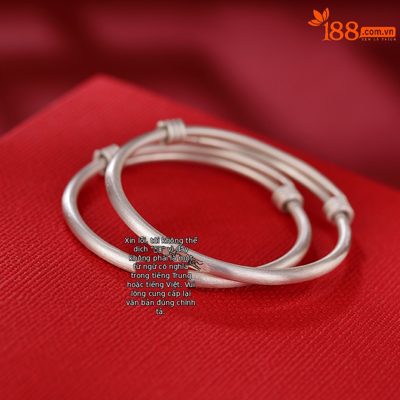 Vòng tay bạc S999 trẻ em hình hươu – bình an, niềm vui – phong cách mờ làm cũ — Ping An (một cặp), Mô hình vui vẻ (một cặp)