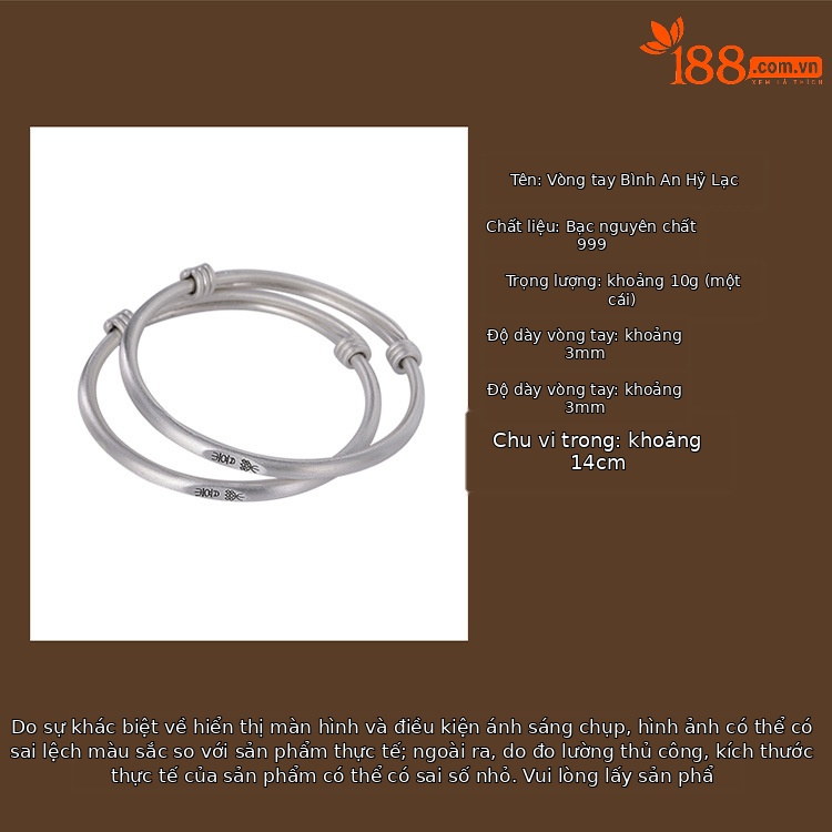 Vòng tay bạc S999 trẻ em hình hươu – bình an, niềm vui – phong cách mờ làm cũ — Ping An (một cặp), Mô hình vui vẻ (một cặp) chi tiết 2