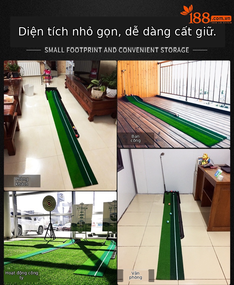 Máy tập putt golf PGM TL004 đế cao su, chiều dài 3 m, có tấm chắn và khu vực để bóng gậy — Tùy chỉnh máy tập TL004 chi tiết 8