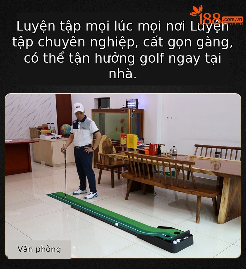 Máy tập putt golf PGM TL004 đế cao su, chiều dài 3 m, có tấm chắn và khu vực để bóng gậy — Tùy chỉnh máy tập TL004 chi tiết 9