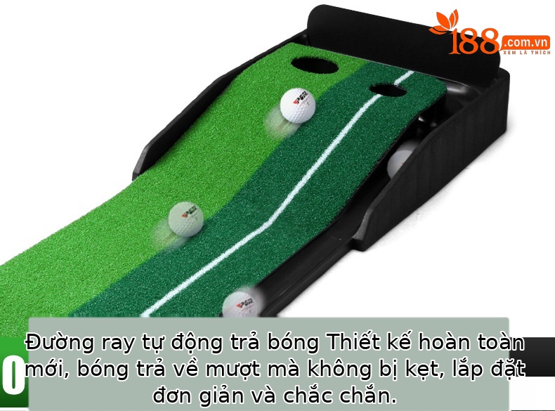 Máy tập putt golf PGM TL004 đế cao su, chiều dài 3 m, có tấm chắn và khu vực để bóng gậy — Tùy chỉnh máy tập TL004 chi tiết 15