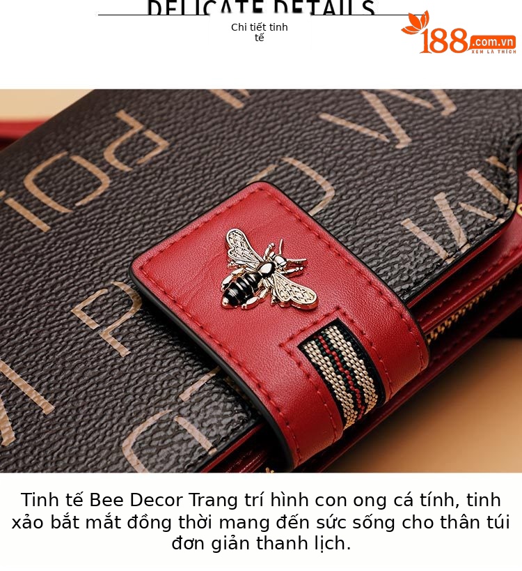 Ví dài nữ da thật Emperor Paul chống trộm, nhiều ngăn đựng điện thoại chi tiết 18
