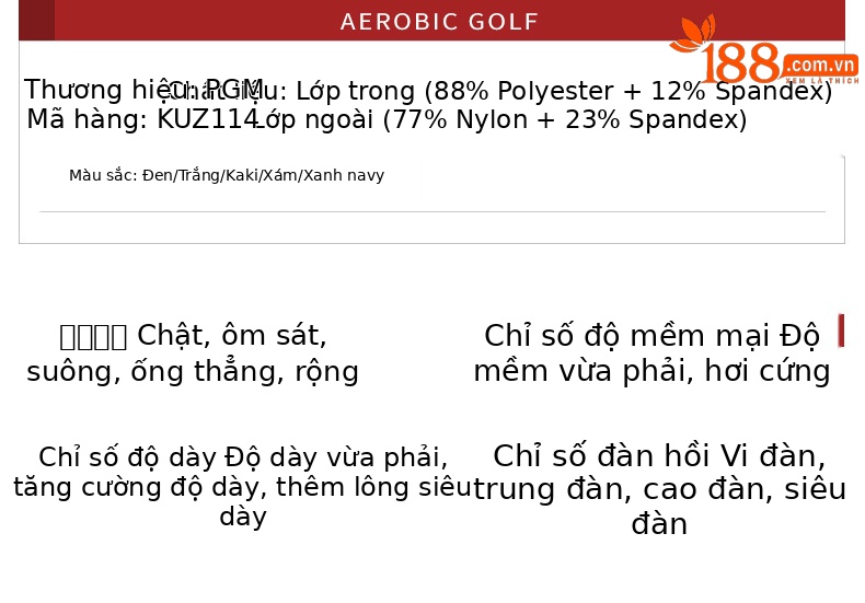 Quần golf nam PGM dài không thấm nước co giãn thắt lưng — KUZ114-màu trắng, KUZ114-Đen, KUZ114-màu xanh hải quân, KUZ114-màu xám chi tiết 6