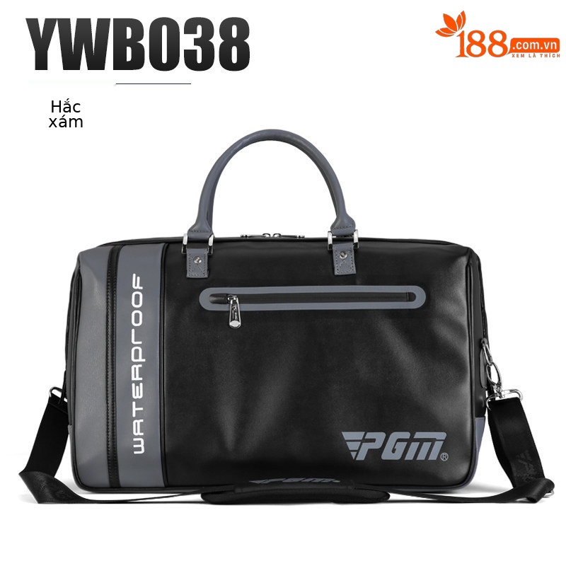 Túi đựng quần áo chơi gôn PGM da microfiber chống thấm nước, có ngăn giày riêng, kích thước 48×28×25 cm — YWB038-màu xám đen, YWB038-màu xám trắng, YWB038-Trắng xanh đậm