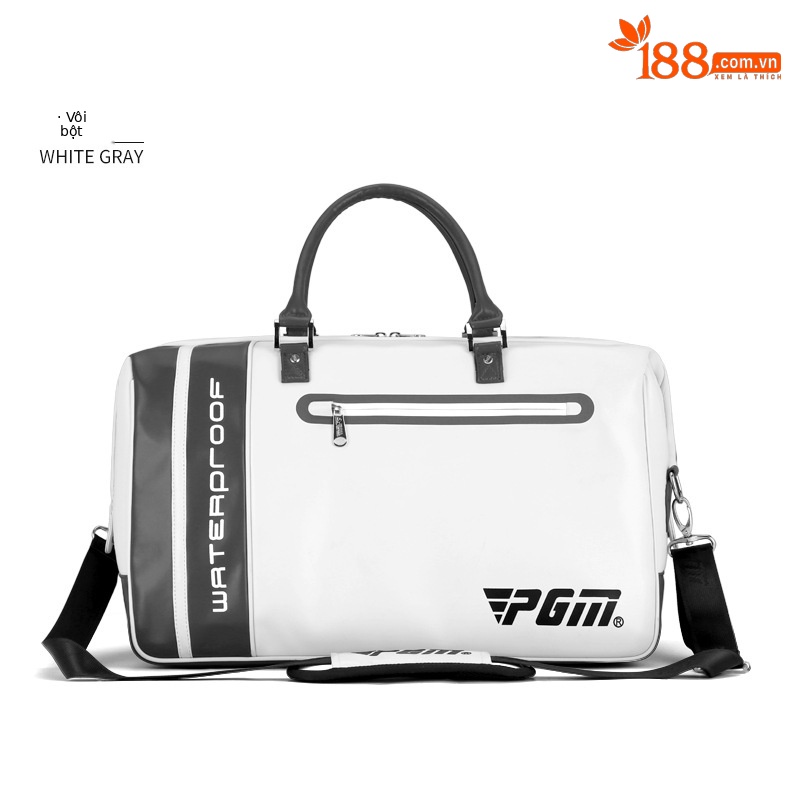 Túi đựng quần áo chơi gôn PGM da microfiber chống thấm nước, có ngăn giày riêng, kích thước 48×28×25 cm — YWB038-màu xám đen, YWB038-màu xám trắng, YWB038-Trắng xanh đậm chi tiết 10