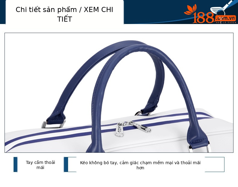 Túi đựng quần áo chơi gôn PGM da microfiber chống thấm nước, có ngăn giày riêng, kích thước 48×28×25 cm — YWB038-màu xám đen, YWB038-màu xám trắng, YWB038-Trắng xanh đậm chi tiết 16