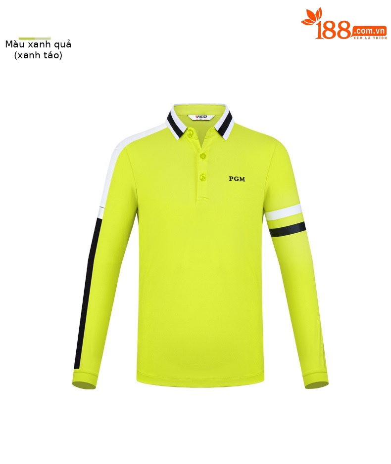 Áo thun dài tay golf bé trai PGM mùa thu đông — YF434-Áo màu trắng, YF459-màu xanh lá cây, YF459-màu trắng, YF434-Áo màu xanh nước biển chi tiết 12