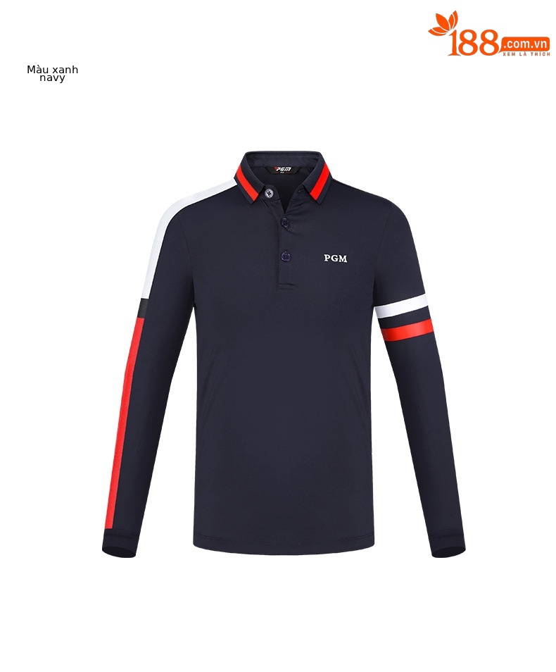 Áo thun dài tay golf bé trai PGM mùa thu đông — YF434-Áo màu trắng, YF459-màu xanh lá cây, YF459-màu trắng, YF434-Áo màu xanh nước biển chi tiết 15