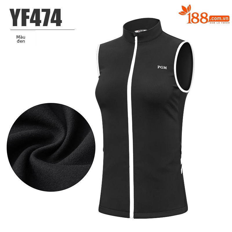 Áo ghi lê golf nữ PGM giữ ấm chống gió dáng dài — YF474-Đen, YF474-màu xanh nước biển, YF474-Kaki, YF474-màu trắng