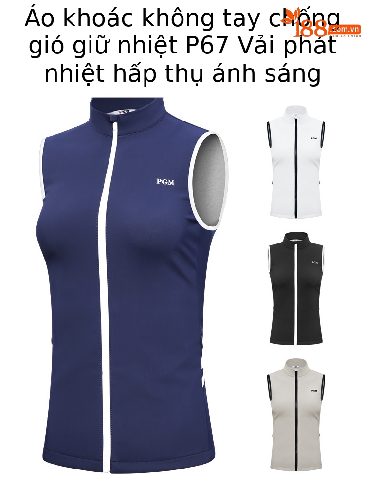 Áo ghi lê golf nữ PGM giữ ấm chống gió dáng dài — YF474-Đen, YF474-màu xanh nước biển, YF474-Kaki, YF474-màu trắng