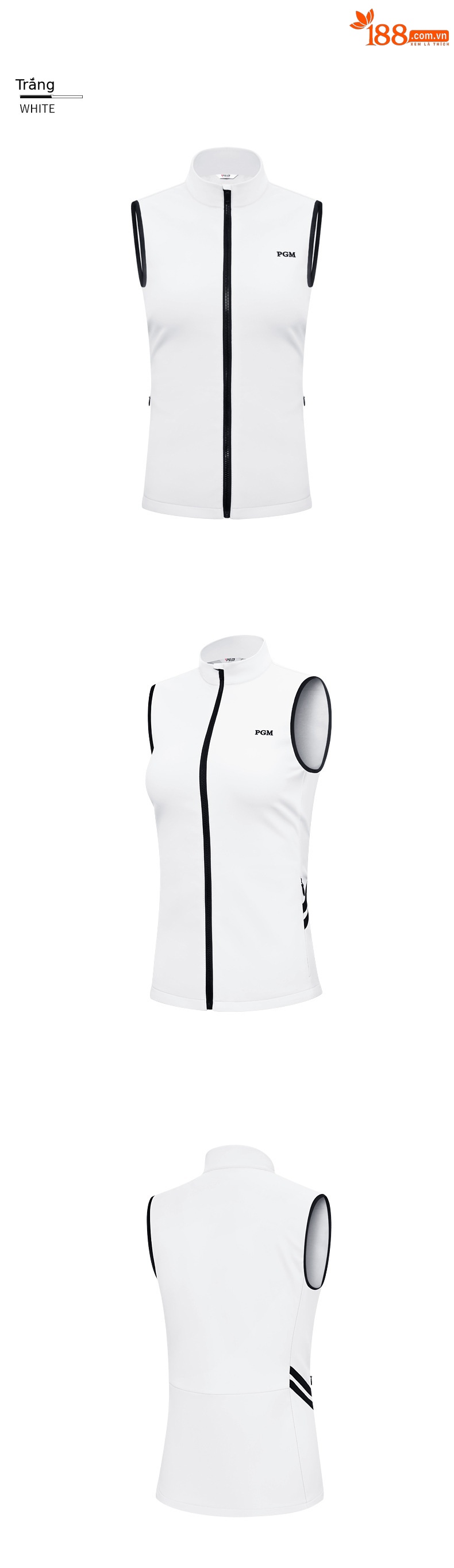 Áo ghi lê golf nữ PGM giữ ấm chống gió dáng dài — YF474-Đen, YF474-màu xanh nước biển, YF474-Kaki, YF474-màu trắng chi tiết 9