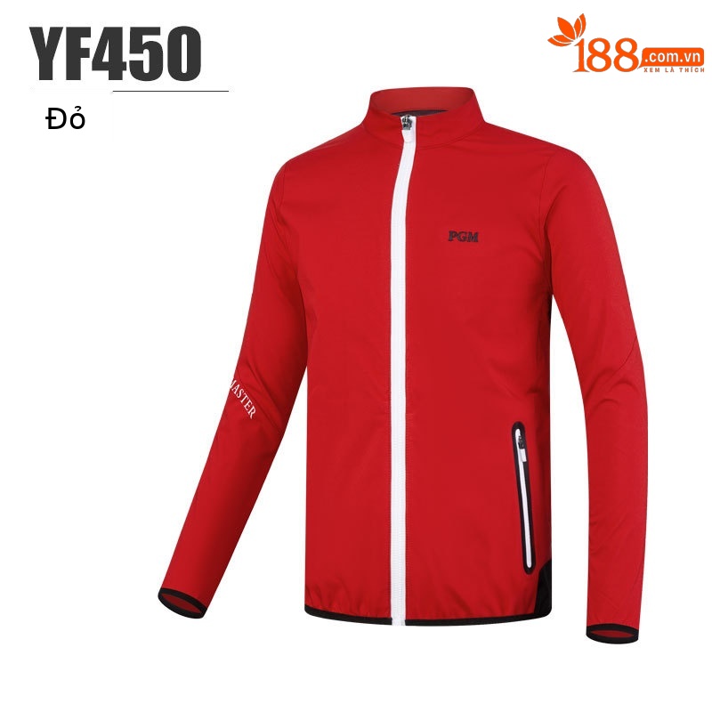 Áo khoác golf trẻ em PGM chống gió giữ ấm, có khóa kéo, phù hợp mùa thu đông — YF450-màu đỏ, YF450-màu xanh hải quân, YF450-màu trắng