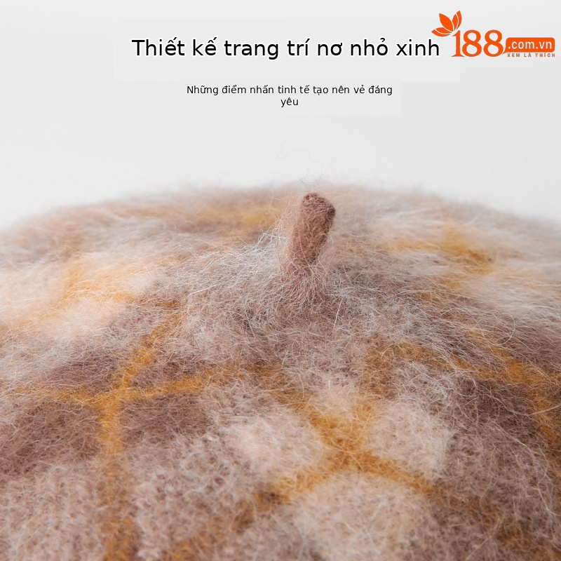 Mũ nồi nữ thu đông kiểu bí ngô, lông thỏ giả, bảo vệ tai, co giãn 55–58 cm — Màu đen