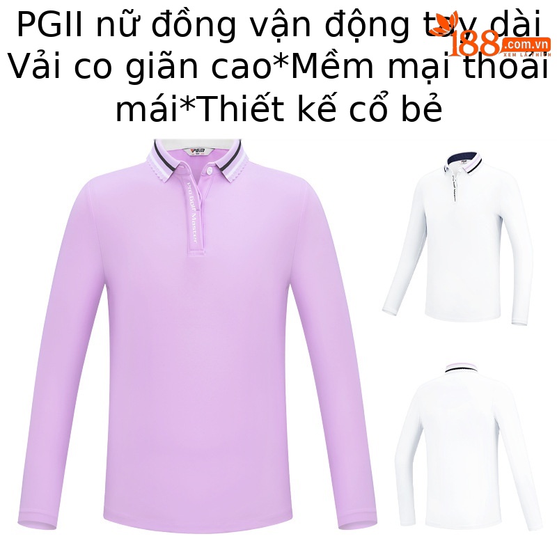 Set áo quần golf dài tay bé gái mùa thu đông vải co giãn cao — YF453-màu trắng, YF453-màu tím nhạt