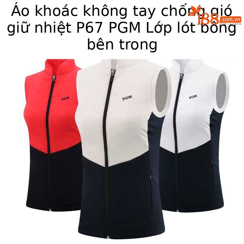 Áo gi lê nữ golf mẫu mới thu đông PGM — Yf475-trắng Đen [thêm bông], Yf475-đỏ Đen [thêm bông], Yf475-kaki Đen [thêm bông]