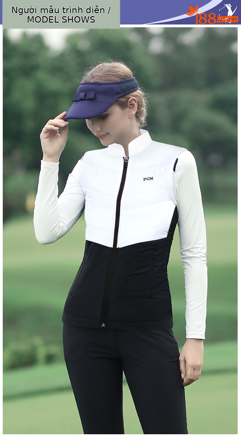 Áo gi lê nữ golf mẫu mới thu đông PGM — Yf475-trắng Đen [thêm bông], Yf475-đỏ Đen [thêm bông], Yf475-kaki Đen [thêm bông] chi tiết 10