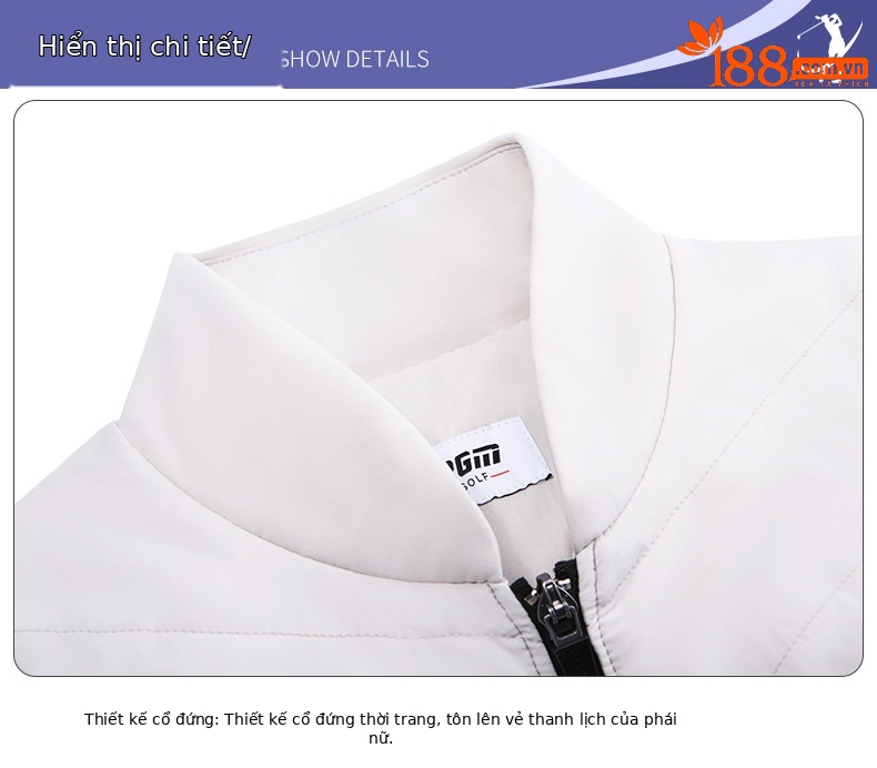Áo gi lê nữ golf mẫu mới thu đông PGM — Yf475-trắng Đen [thêm bông], Yf475-đỏ Đen [thêm bông], Yf475-kaki Đen [thêm bông] chi tiết 21