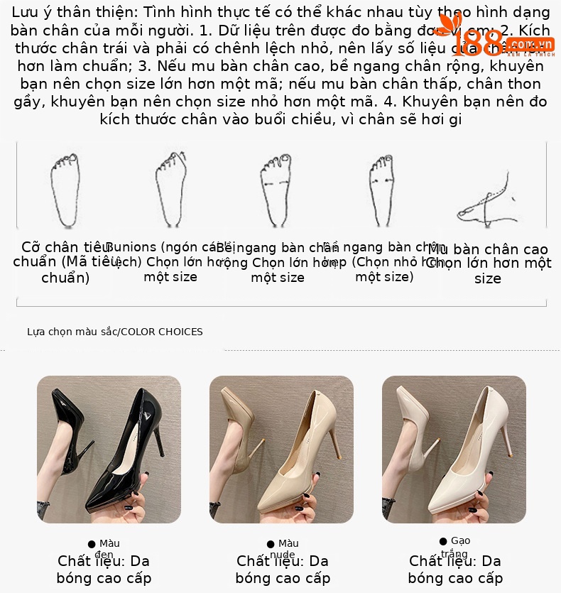 Giày cao gót nữ mũi nhọn da sáng chế phong cách Hàn Quốc, gót 10 cm — Màu bạc-10cm chi tiết 3
