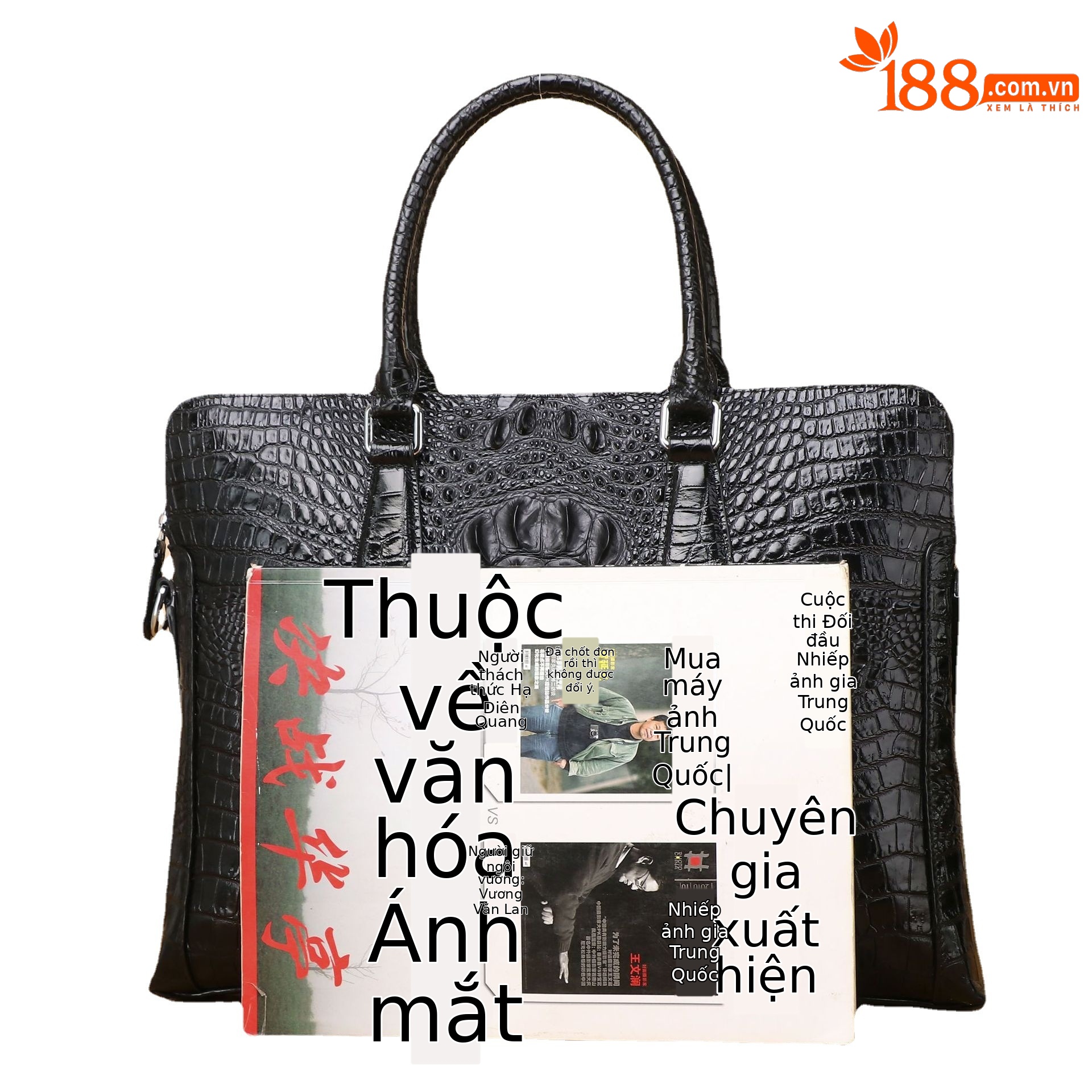 Túi xách tay nam da cá sấu công sở đeo chéo kiểu dáng đựng laptop
