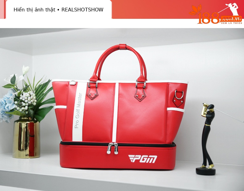 Túi đựng quần áo golf PGM chống nước siêu nhẹ có ngăn giày riêng 41×25×34 cm — YWB040-màu đỏ, YWB040-màu hồng, YWB040-màu đỏ hoa hồng, YWB040-màu xanh lá cây chi tiết 7