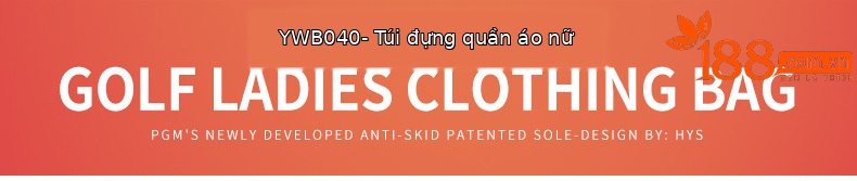 Túi đựng quần áo golf PGM chống nước siêu nhẹ có ngăn giày riêng 41×25×34 cm — YWB040-màu đỏ, YWB040-màu hồng, YWB040-màu đỏ hoa hồng, YWB040-màu xanh lá cây chi tiết 30