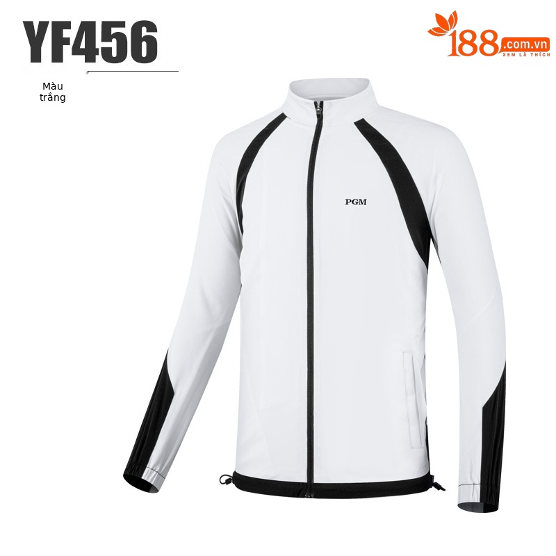 Áo khoác golf trẻ em bé gái chống gió chống mưa cổ đứng dây kéo — YF456-màu trắng, YF456-Đen, YF456-màu đỏ