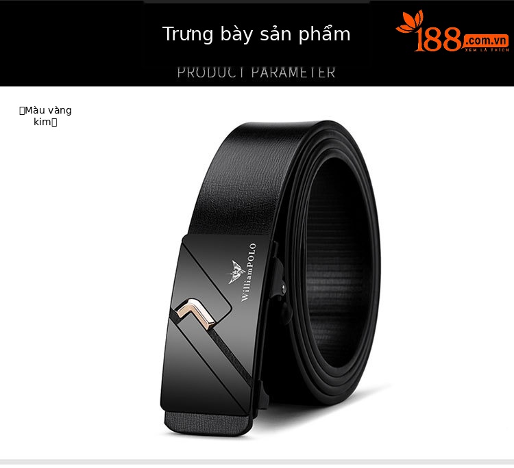 Thắt lưng da bò nam khóa tự động Emperor Paul — 120cm, 130cm, 110cm, 125cm chi tiết 8
