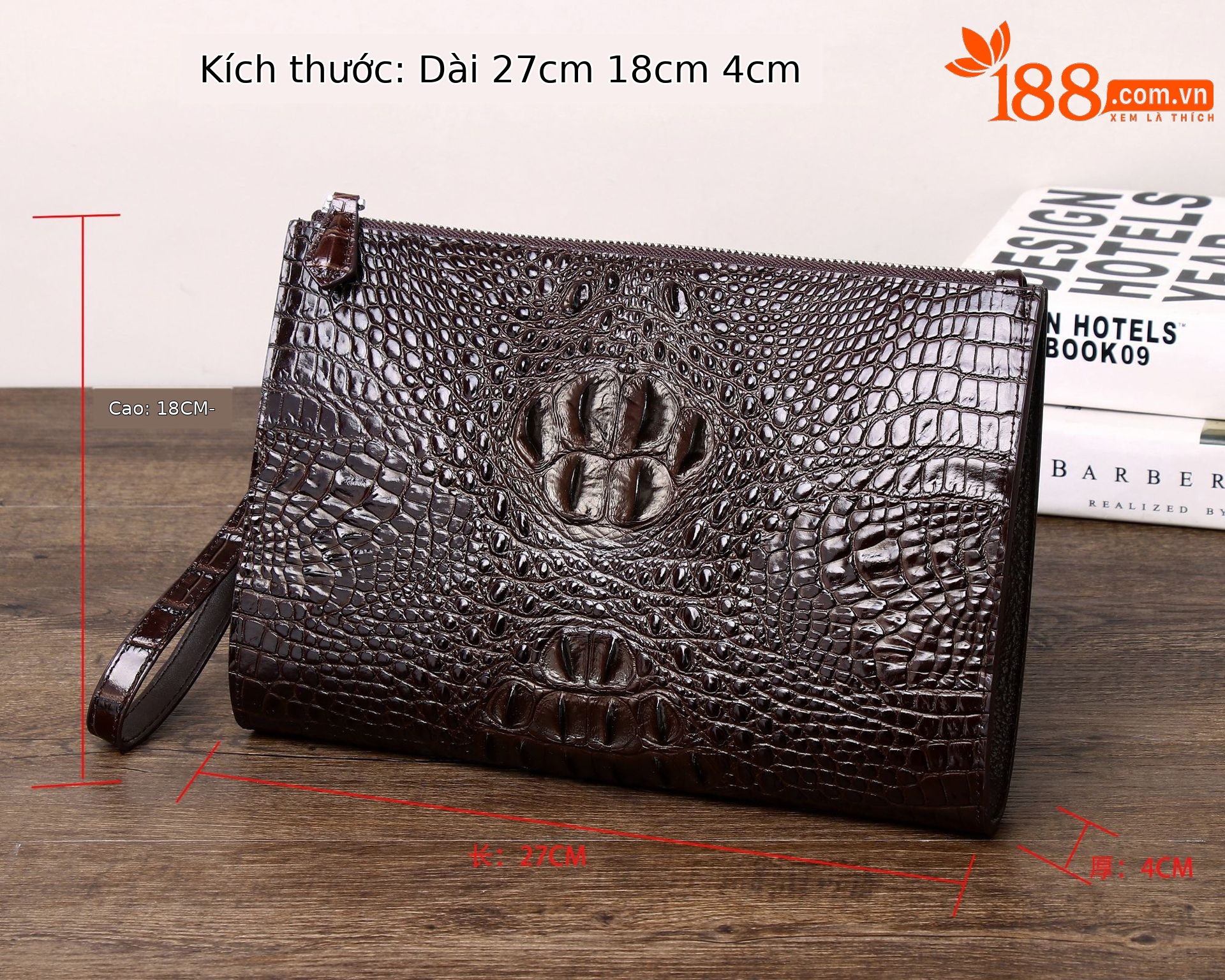 Túi xách tay nữ họa tiết cá sấu phong bì lớn đa năng phong cách sang trọng chi tiết 10